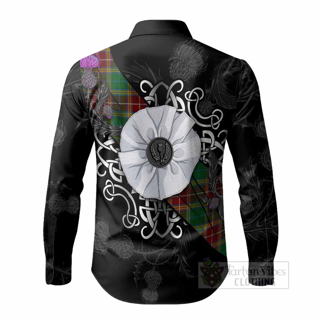 Baxter Tartan Long Sleeve Button Shirts Jacobite White Rose - Tartan Vibes Clothing