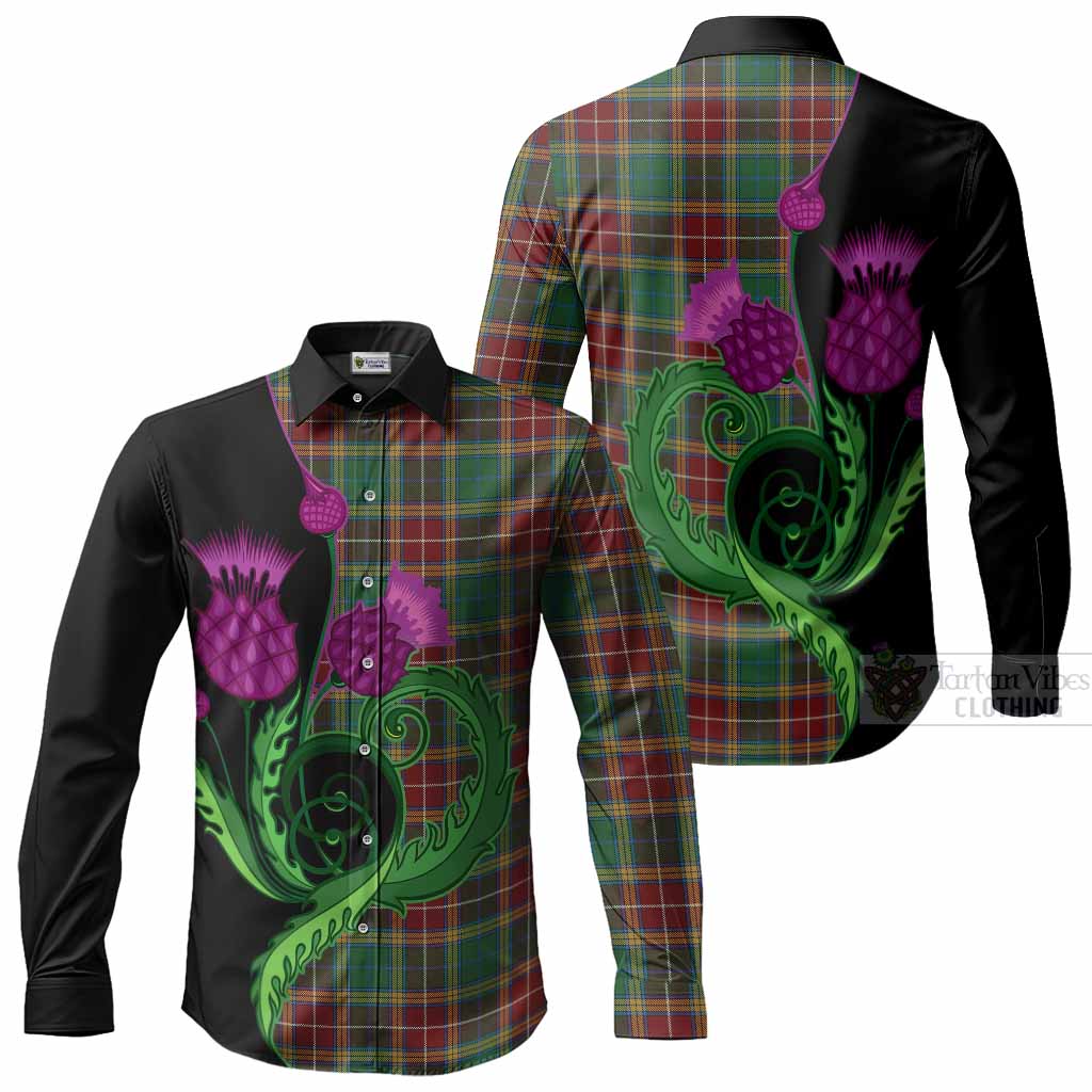 Baxter Tartan Long Sleeve Button Shirts Traditional Scottish Thistle
