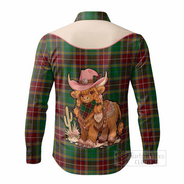 Baxter Tartan Long Sleeve Button Shirts Wee Coo Cowgirl Cute Style - Tartan Vibes Clothing
