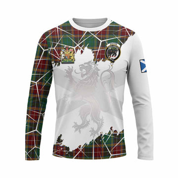Baxter Tartan Long Sleeve T-Shirt with Family Crest and Lion Rampant Grunge Style