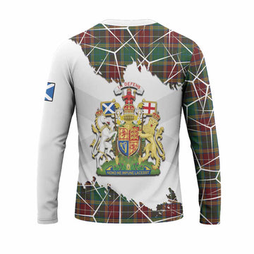 Baxter Tartan Long Sleeve T-Shirt with Family Crest and Lion Rampant Grunge Style