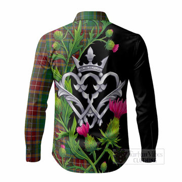 Baxter Tartan Luckenbooth Long Sleeve Button Shirts Silver Heart Crown Thistle Floral - Tartan Vibes Clothing
