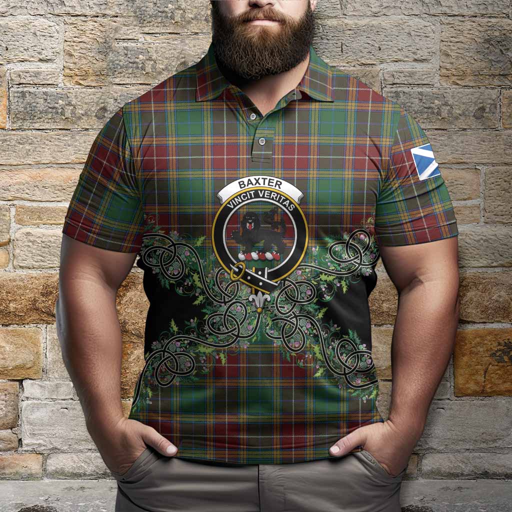 Baxter Tartan Polo Shirt Thistle Scottish Spirit