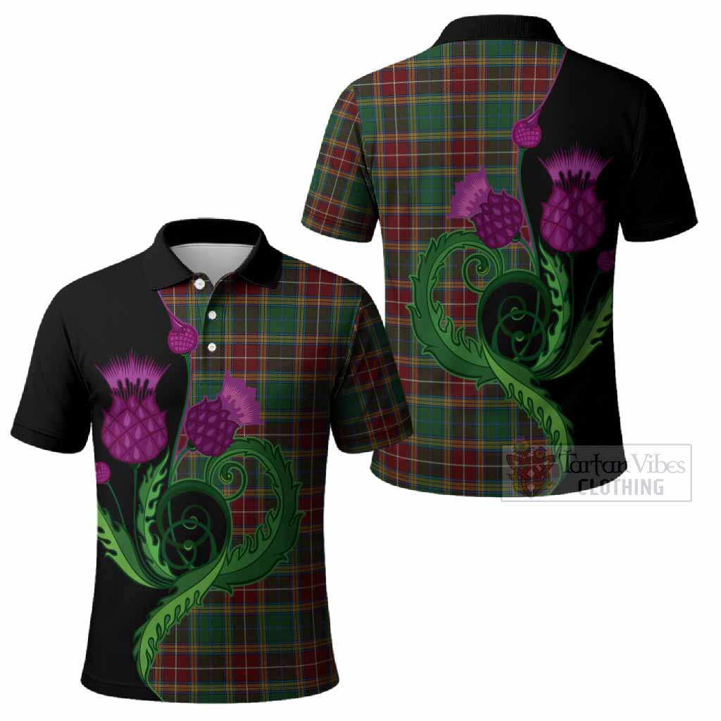 Baxter Tartan Polo Shirt Traditional Scottish Thistle