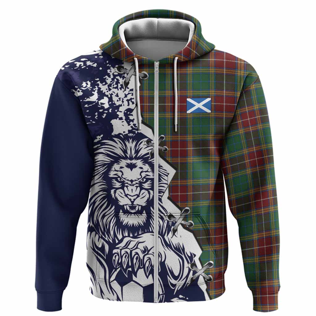 Baxter Tartan Scottish Hoodie Angry Lion With Soccer Ball Style
