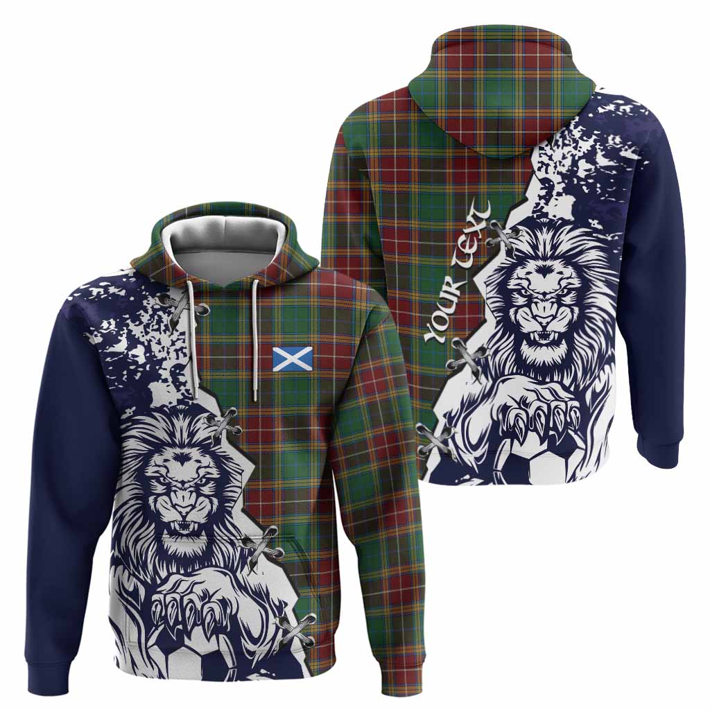 Baxter Tartan Scottish Hoodie Angry Lion With Soccer Ball Style
