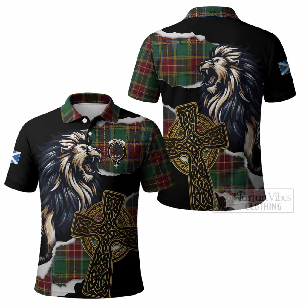Baxter Tartan Scottish Polo Shirt Lion Celtic Heritage