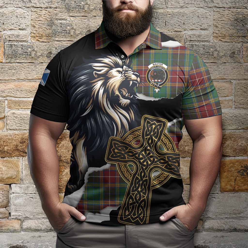 Baxter Tartan Scottish Polo Shirt Lion Celtic Heritage