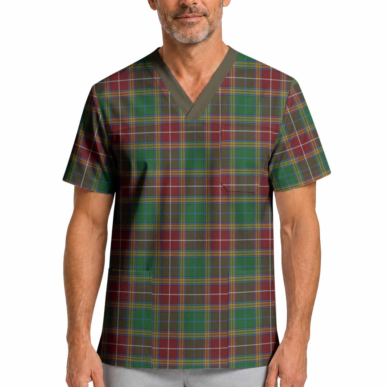 Baxter Tartan Scrub Top XL - Tartan Vibes Clothing