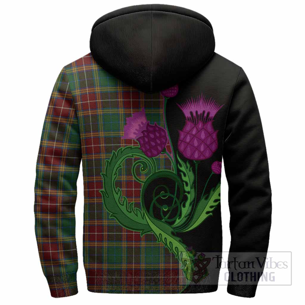 Baxter Tartan Sherpa Hoodie Traditional Scottish Thistle