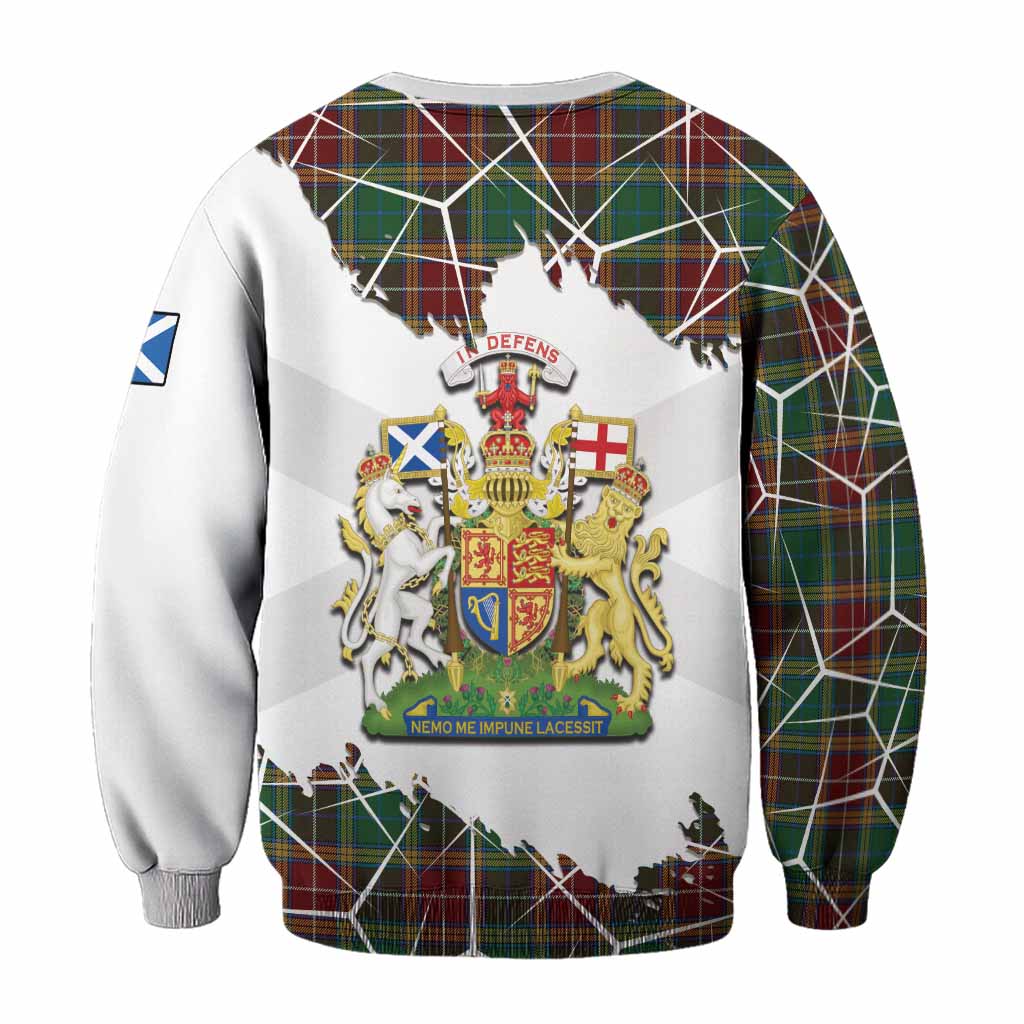 Baxter Tartan Sweatshirt with Family Crest and Lion Rampant Grunge Style