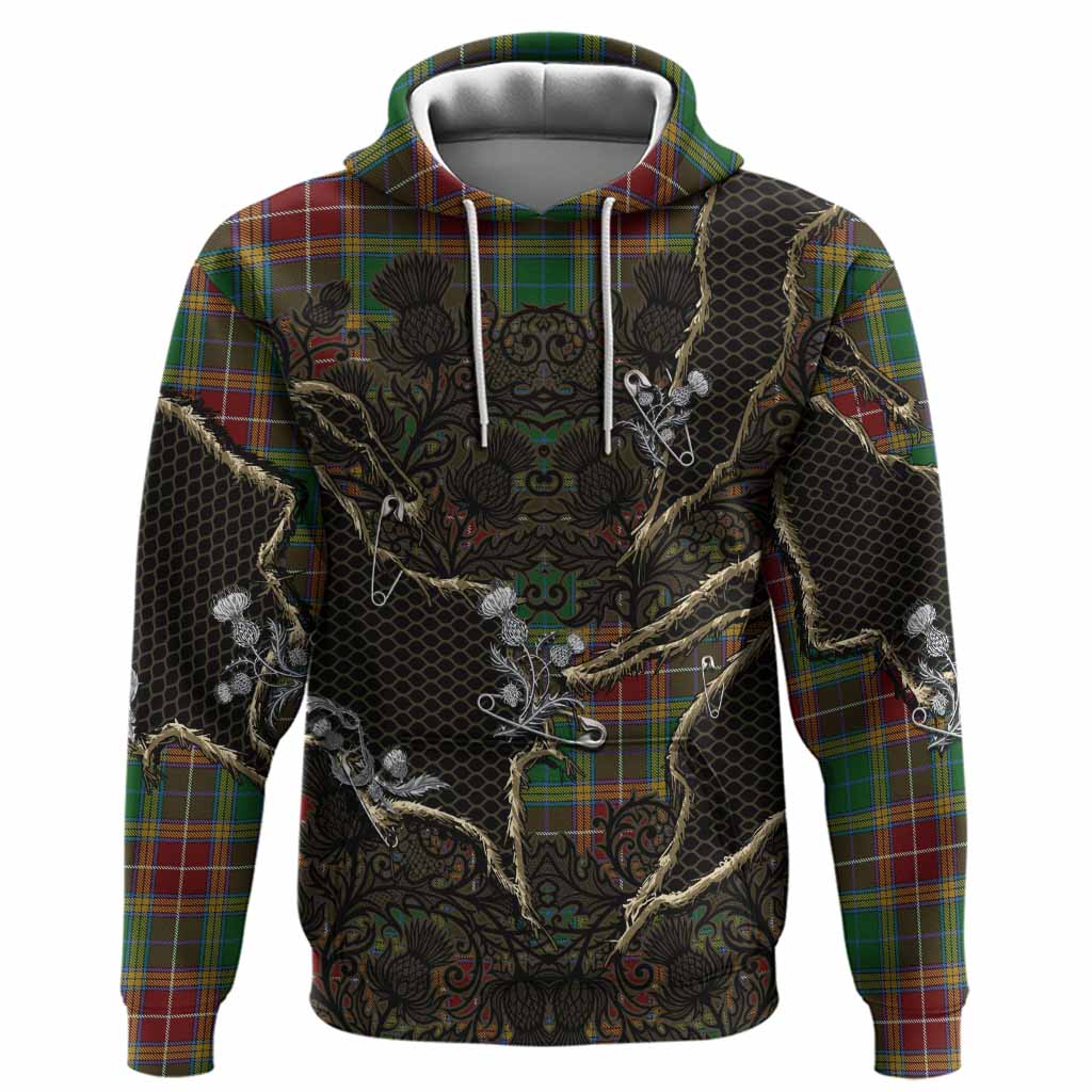 Baxter Tartan Thistle Dark Gothic Hoodie Pullover Hoodie - Tartan Vibes Clothing