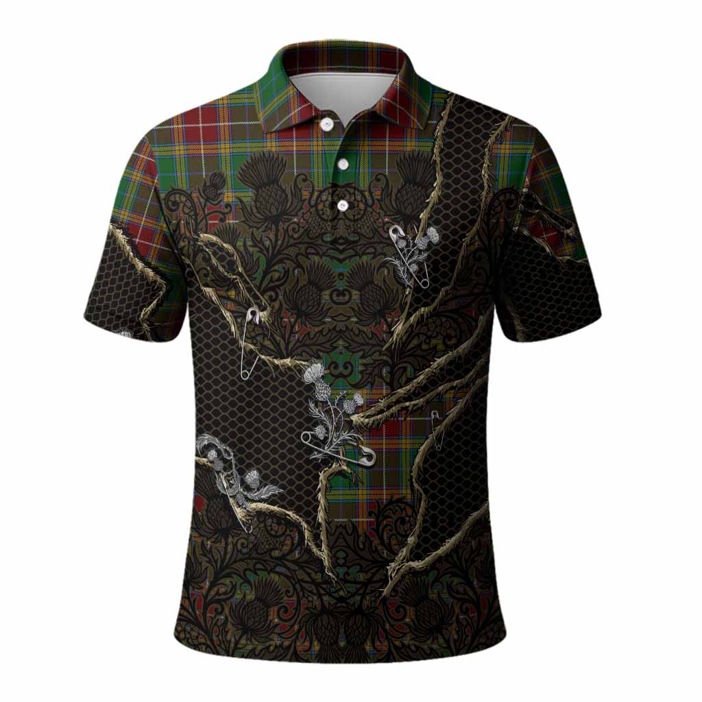 Baxter Tartan Thistle Dark Gothic Polo Shirt Kid - Tartan Vibes Clothing