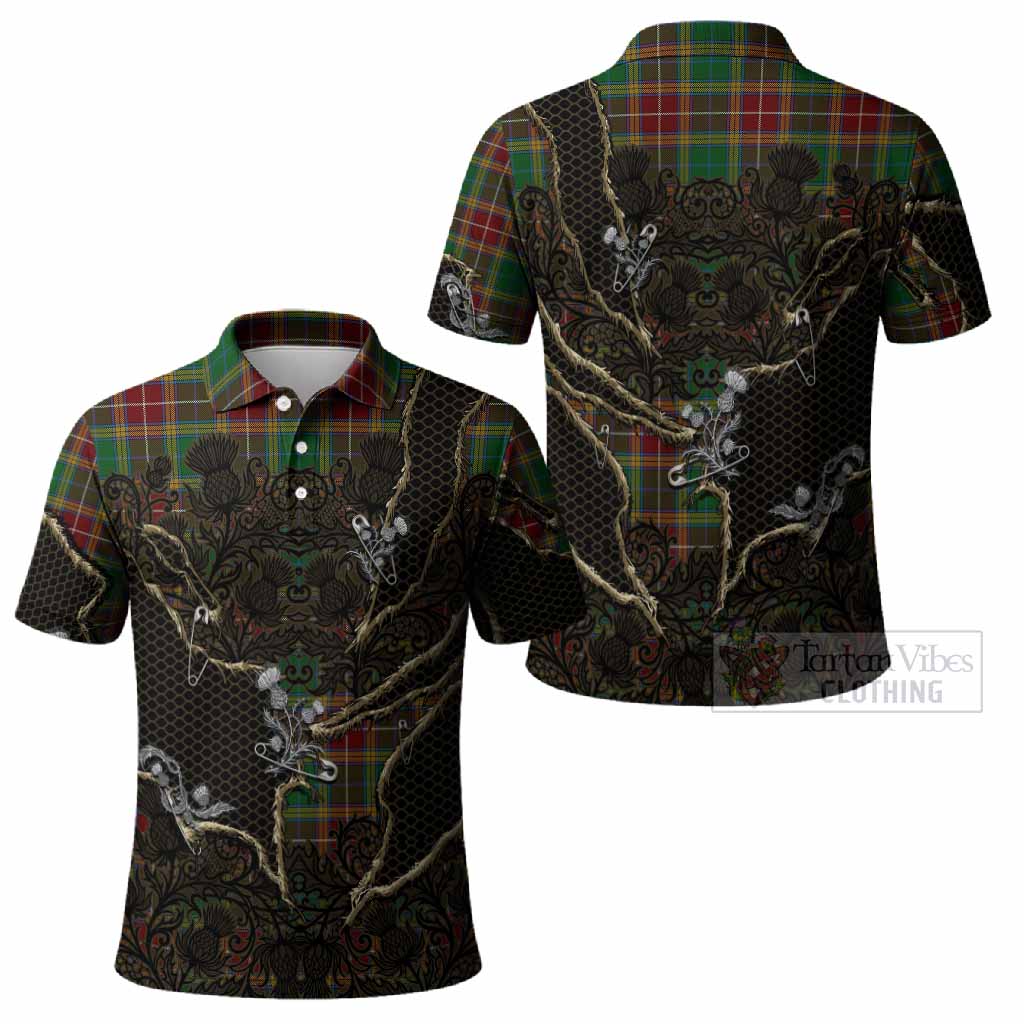 Baxter Tartan Thistle Dark Gothic Polo Shirt - Tartan Vibes Clothing