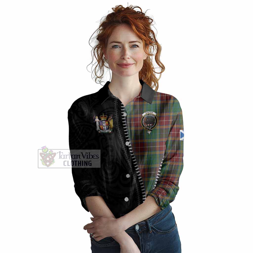 Baxter Tartan Women Casual Shirt New Zealand Pattern Unique Zipper Stylized