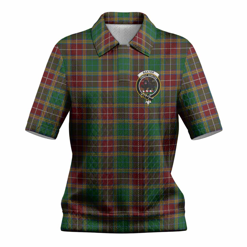 Baxter Tartan Women’s Polo Sweater Top with Family Crest