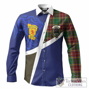 Baxter The Scottish Football Crest Long Sleeve Button Shirts Lion-Tartan Army