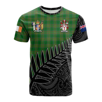 Beamish Irish Clan Tartan Cotton T-shirt with Coat of Arms New Zealand Silver Fern Half Style Kid's Shirt - Tartan Vibes Clothing