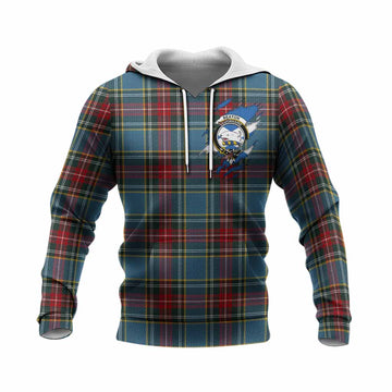 Beaton Clan Crest In Me Tartan Knitted Hoodie Scotland Flag Style