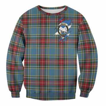 Beaton Clan Crest In Me Tartan Sweatshirt Scotland Flag Style