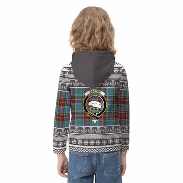 Beaton Clan Tartan Christmas Kid Hoodie with Family Crest - Tartan Vibes Clothing