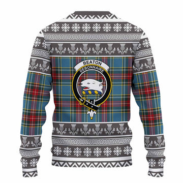 Beaton Clan Tartan Christmas Ugly Sweater with Family Crest - Tartan Vibes Clothing