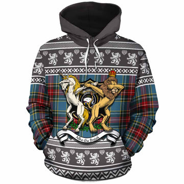 Beaton Clan Tartan Crest Christmas Cotton Hoodie Coat of Arms Funny Style - Tartan Vibes Clothing