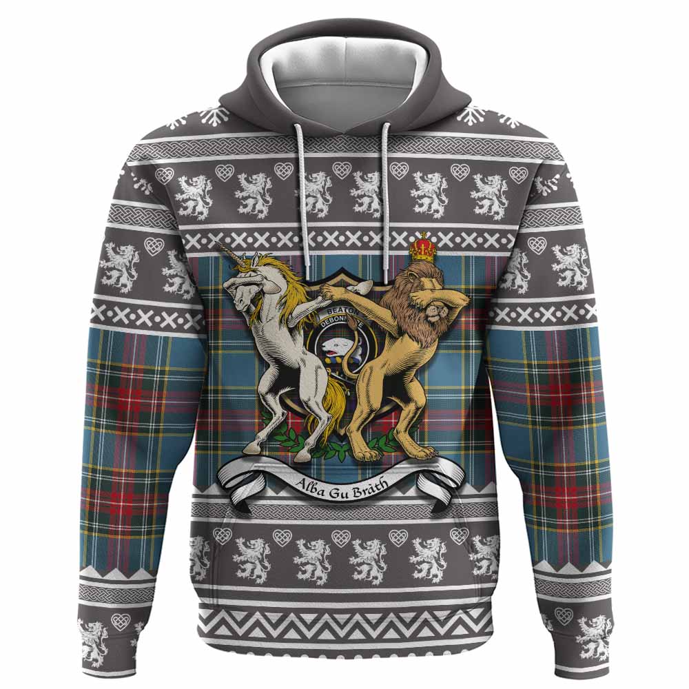 Beaton Clan Tartan Crest Christmas Hoodie Coat of Arms Funny Style - Tartan Vibes Clothing