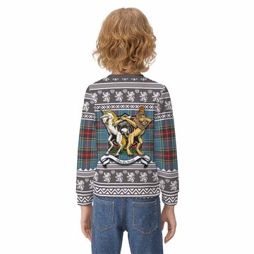 Beaton Clan Tartan Crest Christmas Kid Ugly Sweatshirt Coat of Arms Funny Style - Tartan Vibes Clothing
