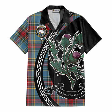 Beaton Family Crest Tartan Cotton Hawaiian Shirt Alba Thistle Inspired - Tartan Vibes Clothing