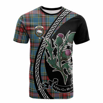 Beaton Family Crest Tartan Cotton T-shirt Alba Thistle Inspired - Tartan Vibes Clothing