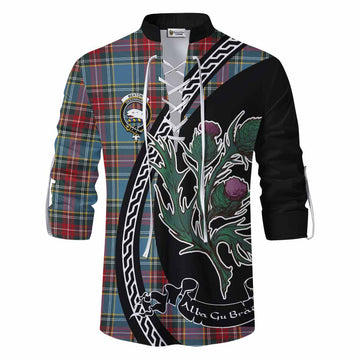 Beaton Family Crest Tartan Ghillie Shirt Alba Thistle Inspired - Tartan Vibes Clothing