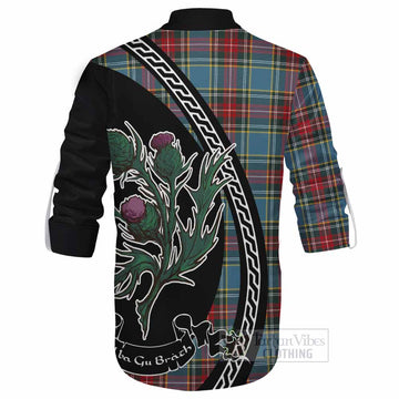 Beaton Family Crest Tartan Ghillie Shirt Alba Thistle Inspired - Tartan Vibes Clothing