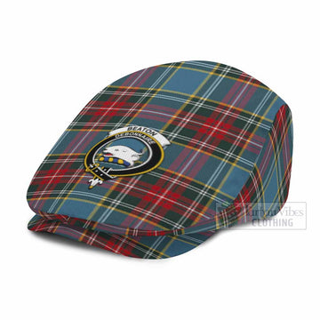 Beaton Family Crest Tartan Jeff Cap, Tartan Flat Cap