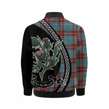 Beaton Family Crest Tartan Kid Bomber Jacket Alba Thistle Inspired - Tartan Vibes Clothing