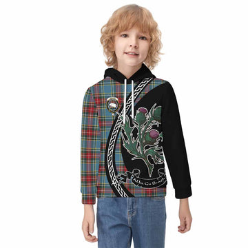 Beaton Family Crest Tartan Kid Hoodie Alba Thistle Inspired - Tartan Vibes Clothing