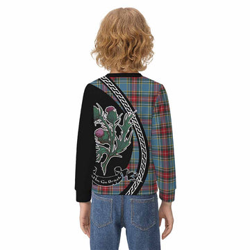 Beaton Family Crest Tartan Kid Knitted Sweatshirt Alba Thistle Inspired - Tartan Vibes Clothing
