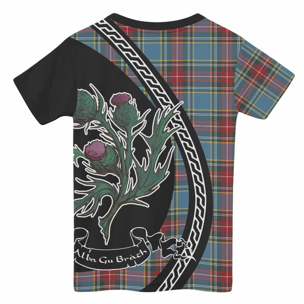 Beaton Family Crest Tartan Kid T-shirt Alba Thistle Inspired - Tartan Vibes Clothing