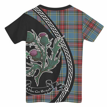 Beaton Family Crest Tartan Kid T-shirt Alba Thistle Inspired - Tartan Vibes Clothing