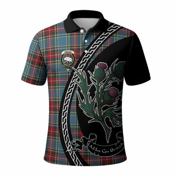 Beaton Family Crest Tartan Polo Shirt Alba Thistle Inspired - Tartan Vibes Clothing