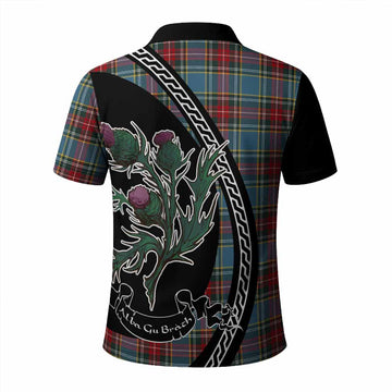 Beaton Family Crest Tartan Polo Shirt Alba Thistle Inspired - Tartan Vibes Clothing