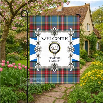Beaton Family Crest Tartan Welcome Garden Flag Saltire Harmony Style
