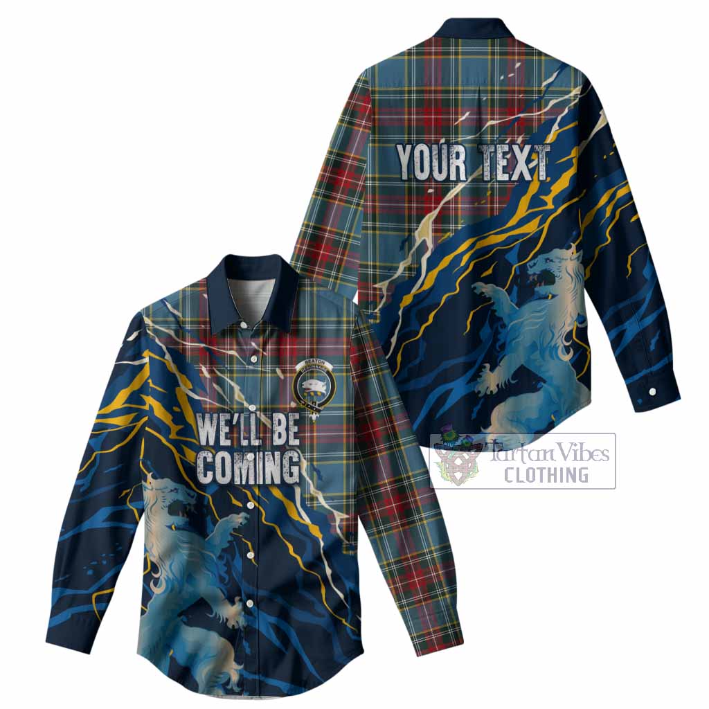 Beaton Scotland Tartan Women Casual Shirt WC2026 Football - We'll Be Coming