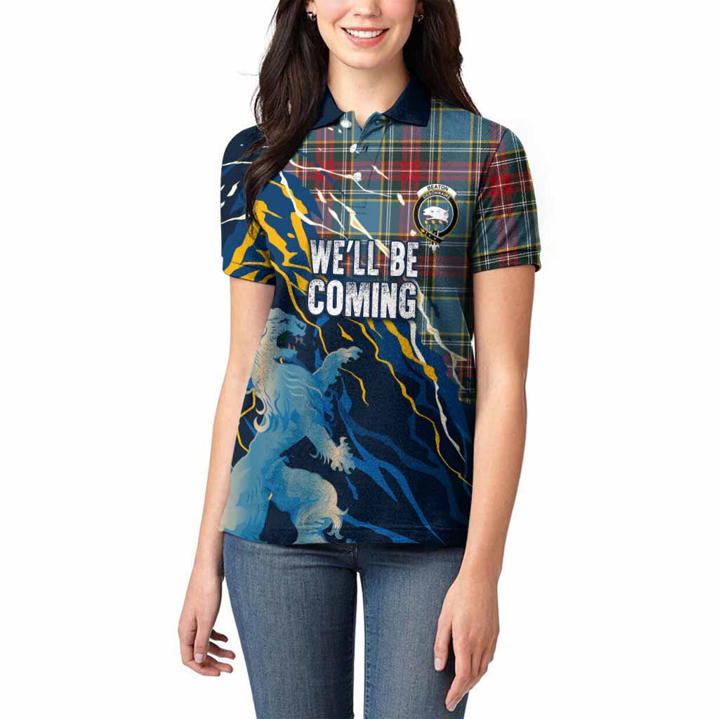 Beaton Scotland Tartan Women Polo Shirt WC2026 Football - We'll Be Coming