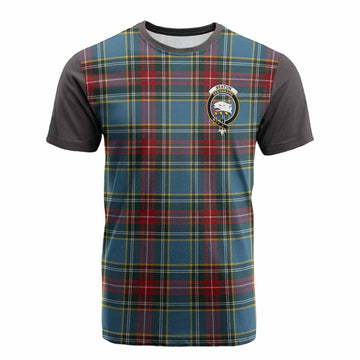 Beaton Tartan Accent Cotton T-shirt with Family Crest