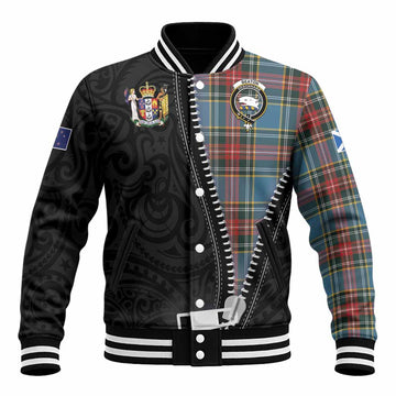 Beaton Tartan Baseball Jacket New Zealand Pattern Unique Zipper Stylized
