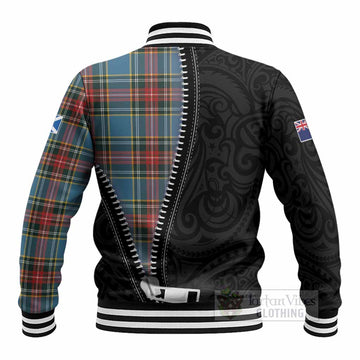 Beaton Tartan Baseball Jacket New Zealand Pattern Unique Zipper Stylized