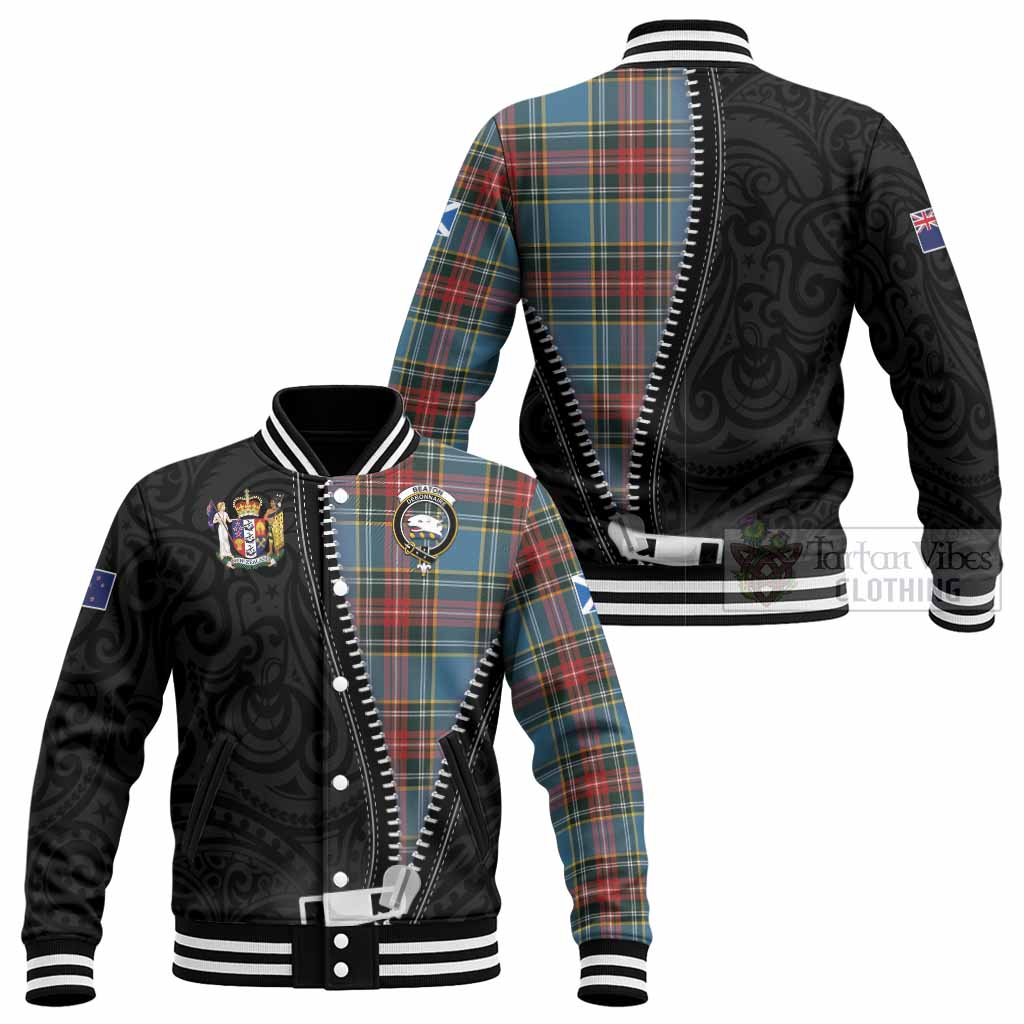 Beaton Tartan Baseball Jacket New Zealand Pattern Unique Zipper Stylized