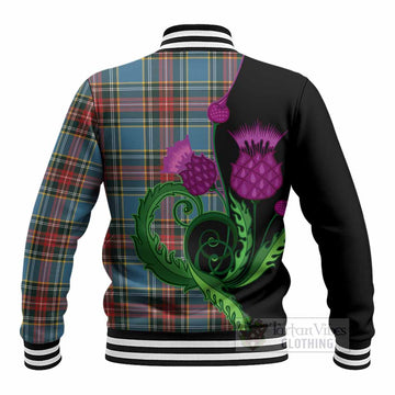 Beaton Tartan Baseball Jacket Traditional Scottish Thistle