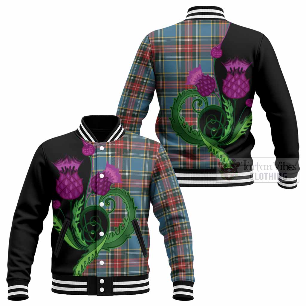 Beaton Tartan Baseball Jacket Traditional Scottish Thistle